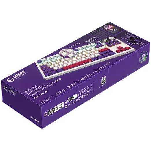 LORGAR KBP70TKLW Wireless Bluetooth Mechanical Gaming Keyboard White US