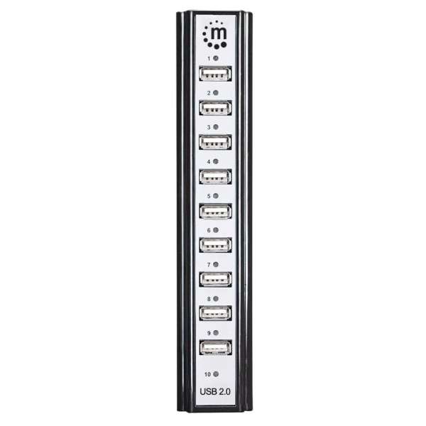 Manhattan 10-portos USB2.0 HUB Black