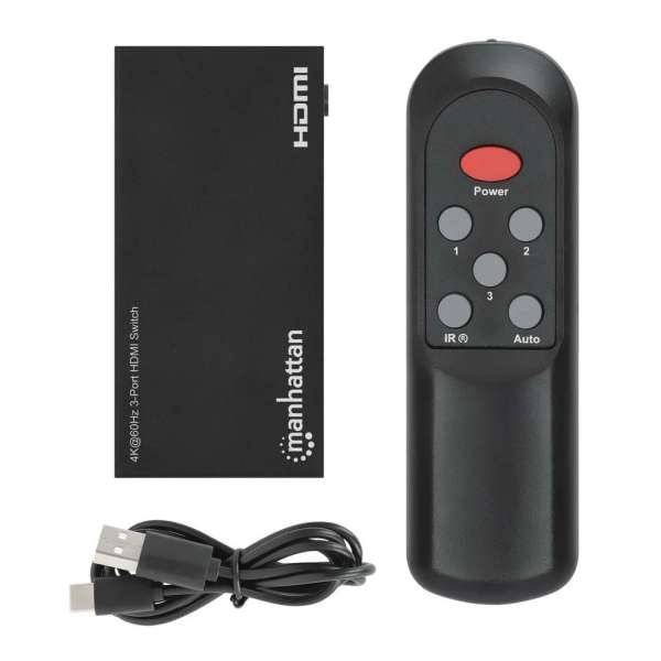 Manhattan 4K 60Hz 3-Port HDMI Switch