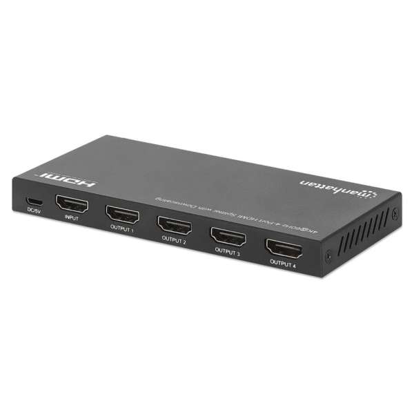 Manhattan 4K 60Hz 4-Port HDMI Splitter with Downscaling