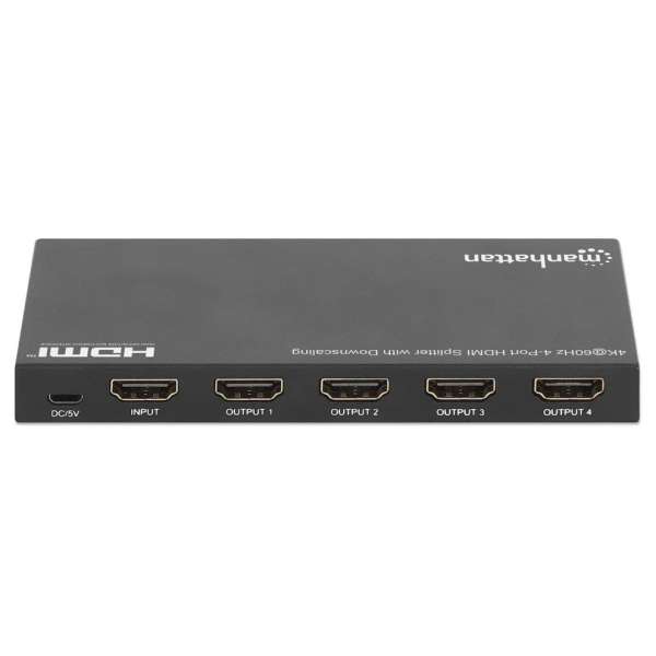 Manhattan 4K 60Hz 4-Port HDMI Splitter with Downscaling