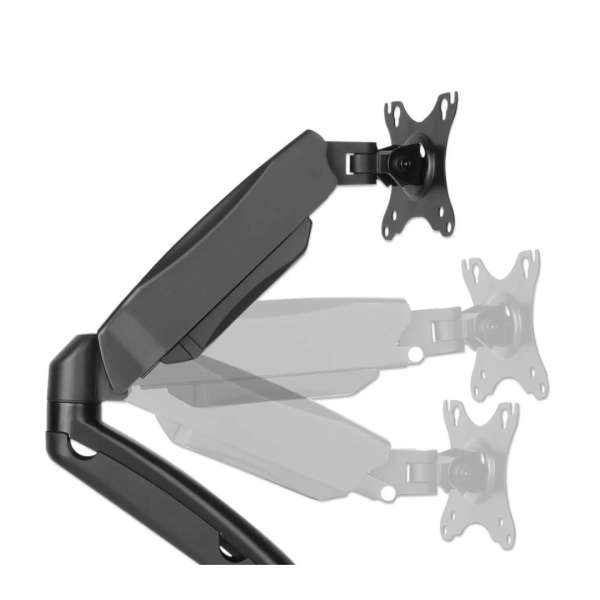 Manhattan Aluminum Gas Spring Dual Monitor Desk Mount 17"-32" Black