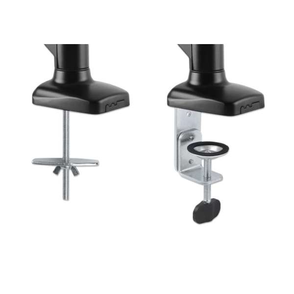 Manhattan Aluminum Gas Spring Dual Monitor Desk Mount 17"-32" Black