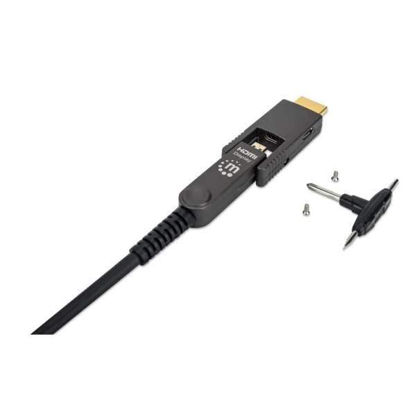 Manhattan High-Speed HDMI Active Optical Cable with Detachable Connector 20m Black