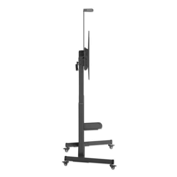 Manhattan Large-Screen Multimedia TV Cart with Tool-Free Height Adjustment 60"-120" Black
