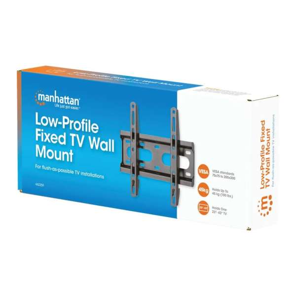 Manhattan Low-Profile Fixed TV Wall Mount 23"-43" Black