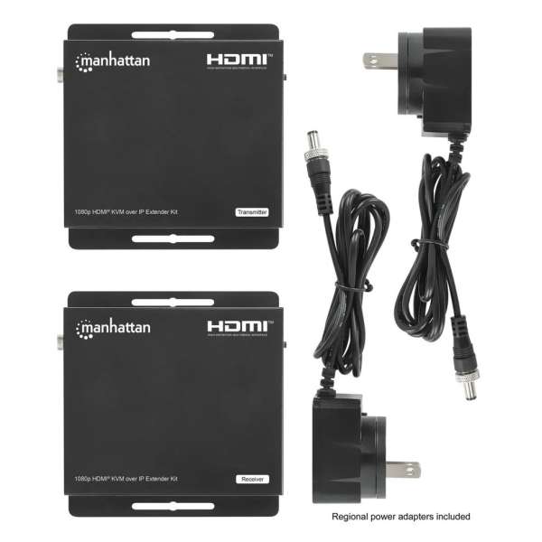 Manhattan KVM over IP Extender Kit 1080p 120m Black