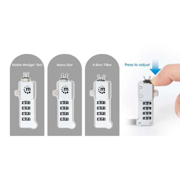 Manhattan Universal Laptop Combination Lock For Noble Wedge, Nano and K-Slot