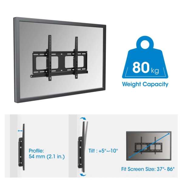 Manhattan Outdoor Anti-Theft Tilting TV Wall Mount 37"-86" Black