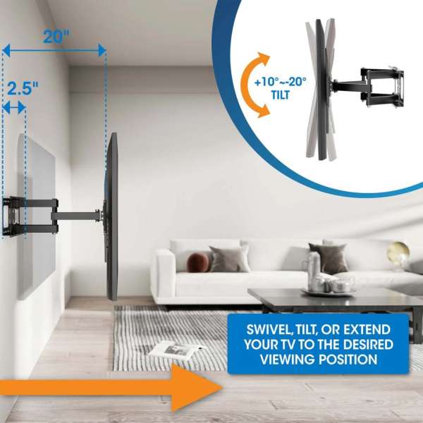 Manhattan Outdoor Full-Motion TV Wall Mount 37"-86" Black