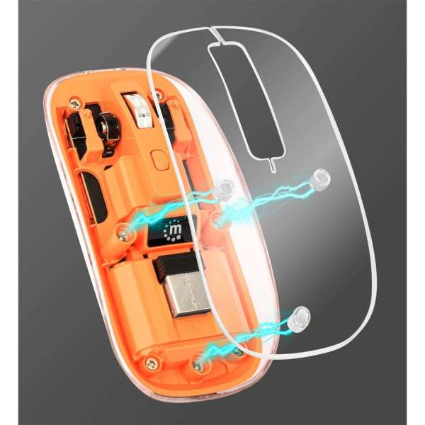 Manhattan Rechargeable Wireless USB Mouse Transparent/Orange