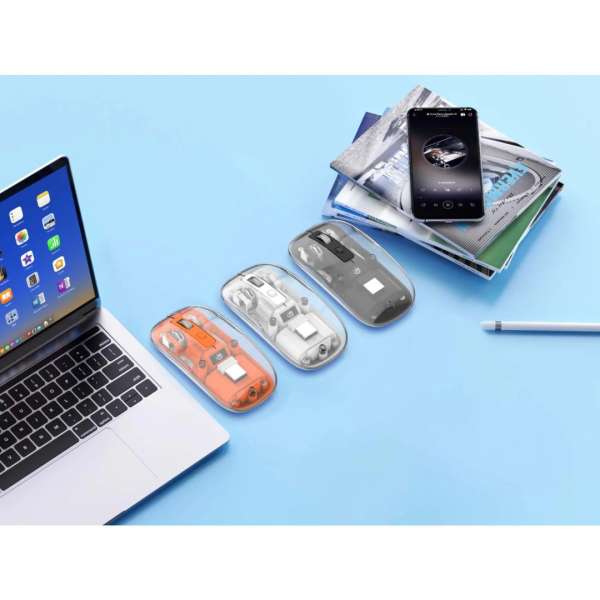 Manhattan Rechargeable Wireless USB Mouse Transparent/Black