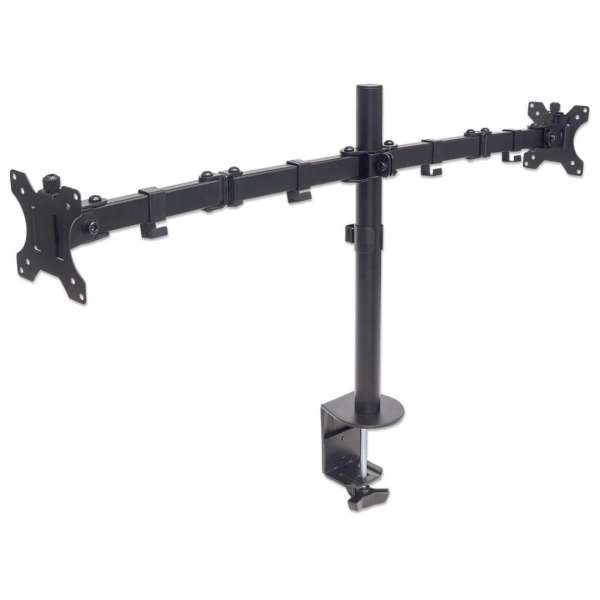 Manhattan Universal Dual Monitor Mount with Double-Link Swing Arms 13"-32" Black