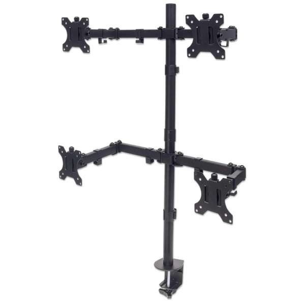 Manhattan Universal Four Monitor Mount with Double-Link Swing Arms