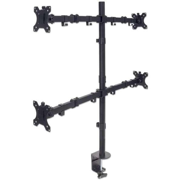 Manhattan Universal Four Monitor Mount with Double-Link Swing Arms