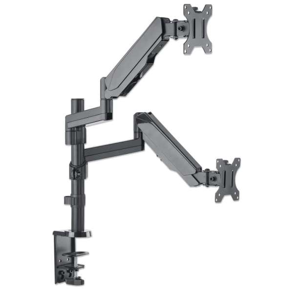 Manhattan Universal Gas Spring Monitor Mount with Height-Adjustable Arms 17"-32" Silver