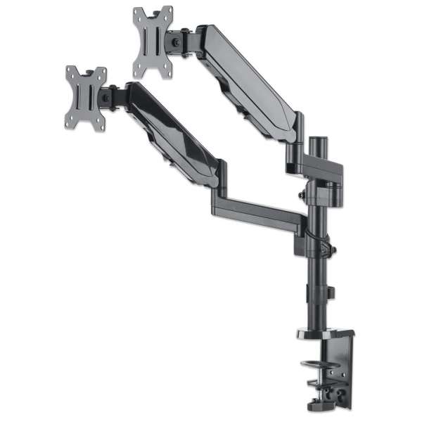 Manhattan Universal Gas Spring Monitor Mount with Height-Adjustable Arms 17"-32" Silver
