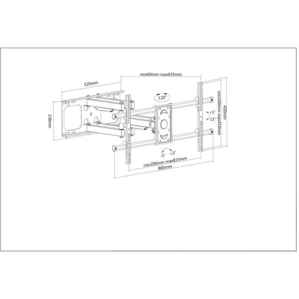 Manhattan Universal LCD Full-Motion Large-Screen Wall Mount Black