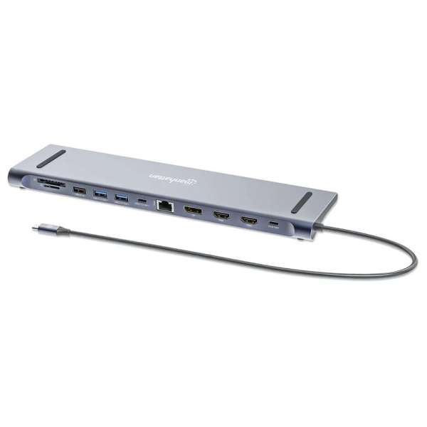 Manhattan USB-C PD 12-in-1 Triple Monitor 4K Docking Station / Multiport Hub