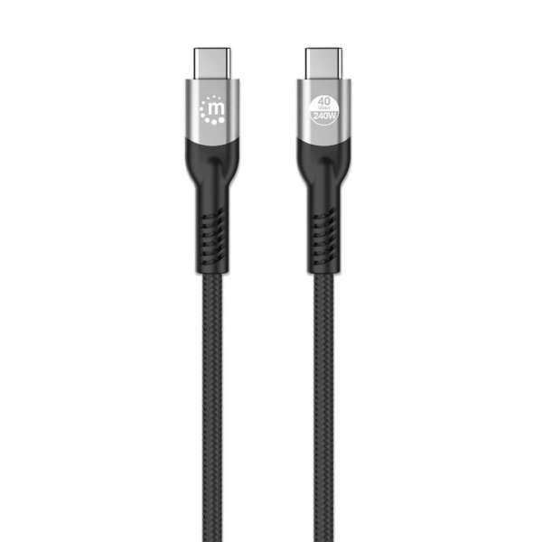 Manhattan USB-C to USB-C 240W 40Gbit/s 8K cable 1m Black