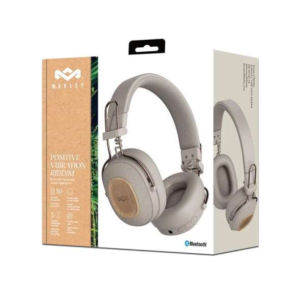Marley Positive Vibration Riddim Bluetooth Headset Cream