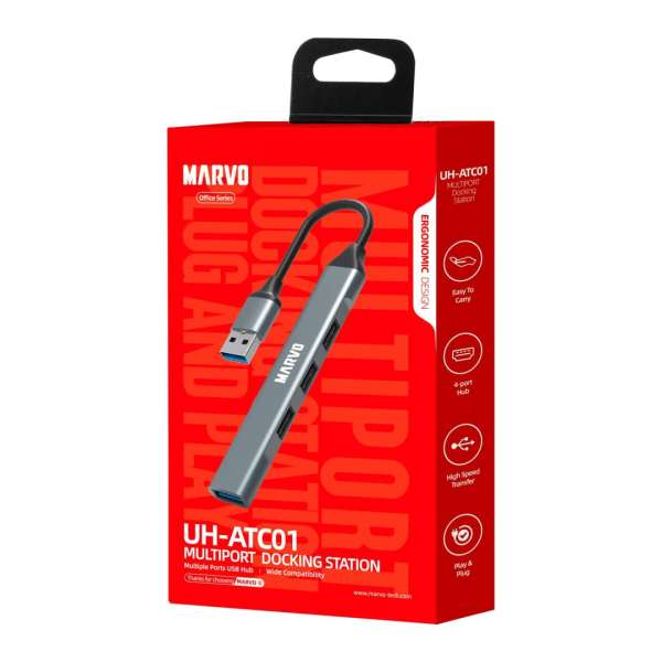 Marvo 5-portos USB3.0 HUB Grey