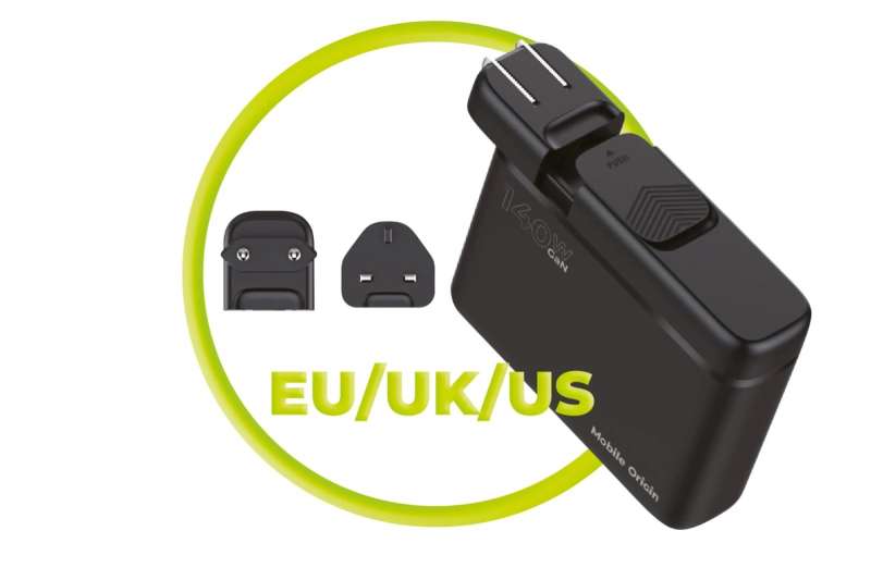 Mobile Origin 140W Travel Charger Hub EU/UK/US 3x USB-C+3x USB-A Black