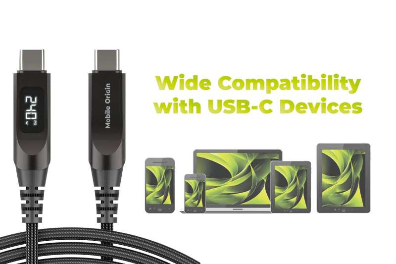 Mobile Origin 240W Display Cable USB-C to USB-C 1,5m Black