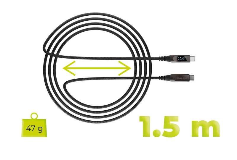 Mobile Origin 240W Display Cable USB-C to USB-C 1,5m Black