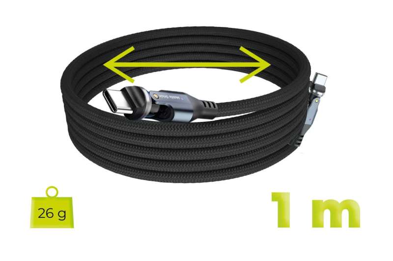 Mobile Origin 240W Rotating Cable 540° USB-C to USB-C 1m Black
