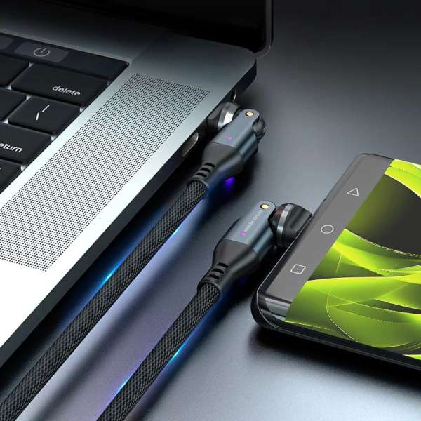 Mobile Origin 240W Rotating Cable 540° USB-C to USB-C 1m Black