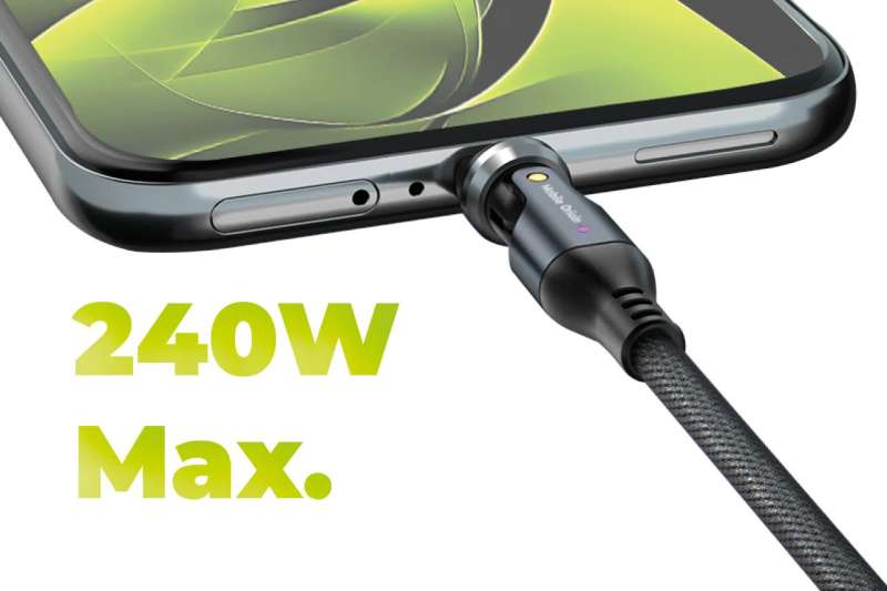 Mobile Origin 240W Rotating Cable 540° USB-C to USB-C 1m Black