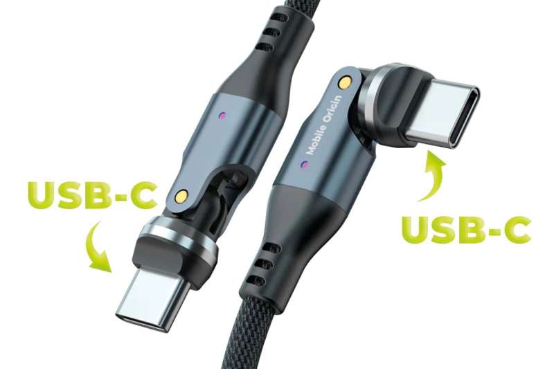 Mobile Origin 240W Rotating Cable 540° USB-C to USB-C 1m Black
