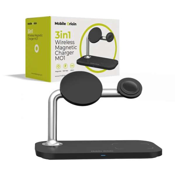 Mobile Origin 3 in 1 Wireless charger Black
