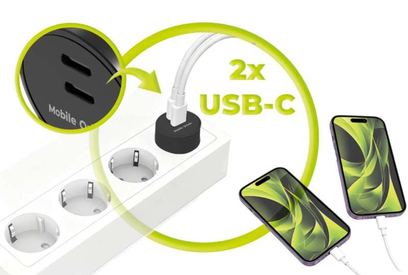 Mobile Origin 30W Charger Plug PW33 2x USB-C Black