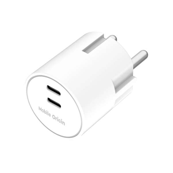 Mobile Origin 30W Charger Plug PW33 2x USB-C White