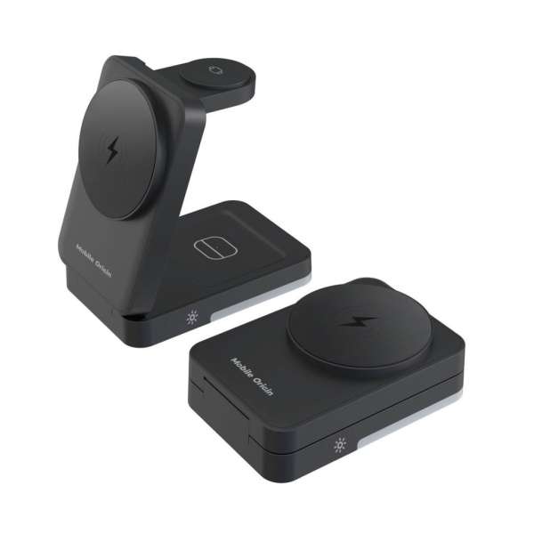 Mobile Origin 3in1 Foldable Charging Stand with light  PW28 Black
