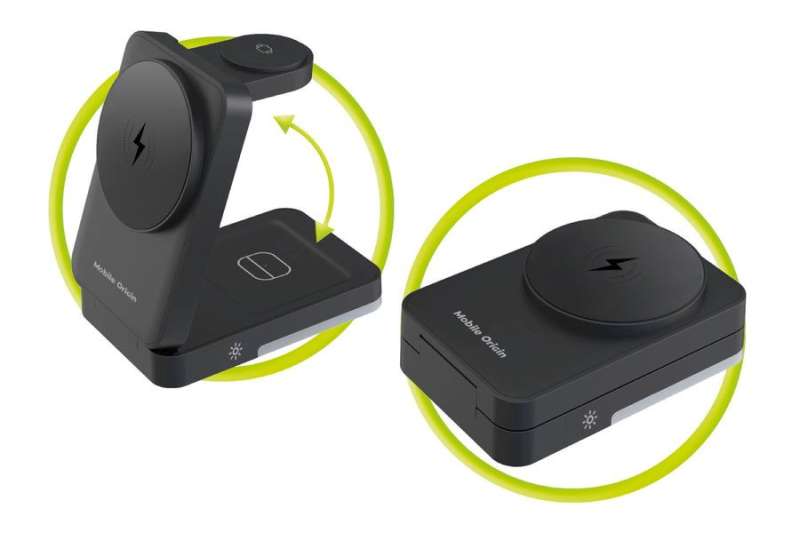 Mobile Origin 3in1 Foldable Charging Stand with light  PW28 Black