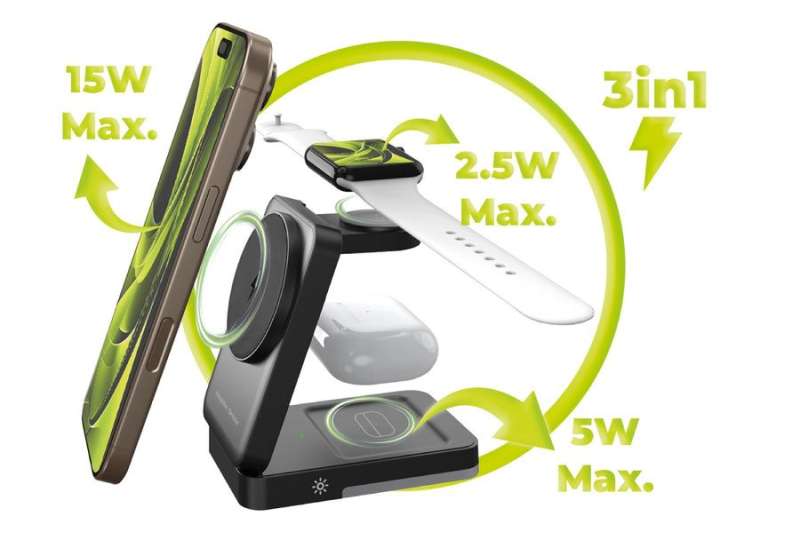 Mobile Origin 3in1 Foldable Charging Stand with light  PW28 Black
