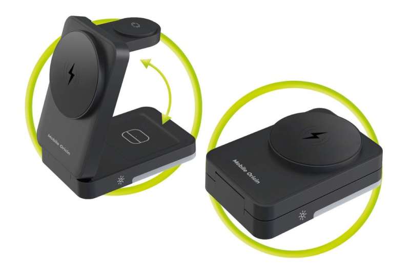 Mobile Origin 3in1 Foldable Charging Stand with light  PW28 Black