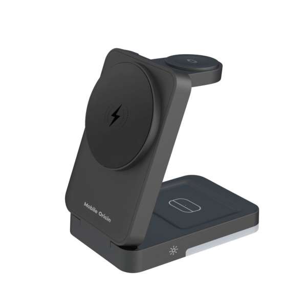 Mobile Origin 3in1 Foldable Charging Stand with light  PW28 Black