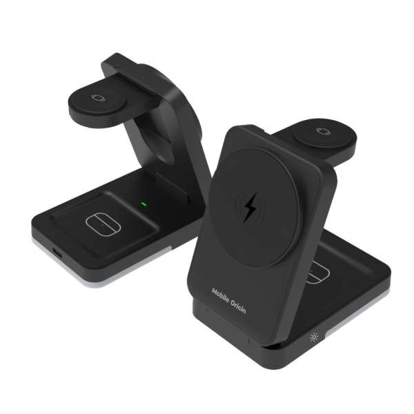 Mobile Origin 3in1 Foldable Charging Stand with light  PW28 Black