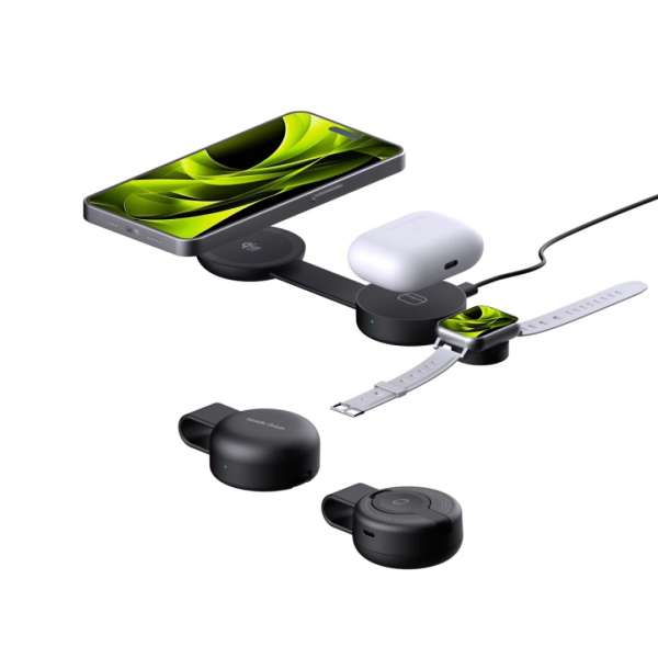 Mobile Origin 3in1 Qi2 Foldable Magnetic Pad 25W PW34 Black