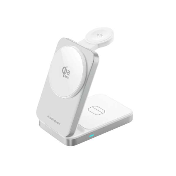 Mobile Origin 3in1 Qi2 MagSafe Compatible Foldable Charging Stand 25W PW35 Silver