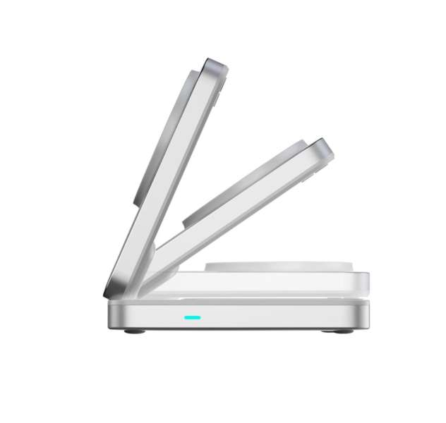 Mobile Origin 3in1 Qi2 MagSafe Compatible Foldable Charging Stand 25W PW35 Silver
