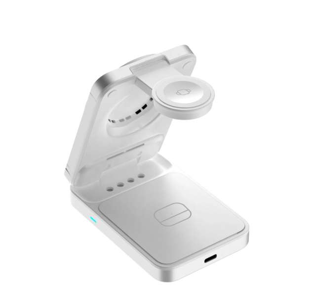 Mobile Origin 3in1 Qi2 MagSafe Compatible Foldable Charging Stand 25W PW35 Silver