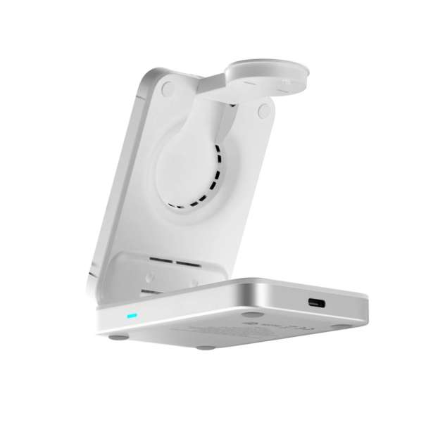 Mobile Origin 3in1 Qi2 MagSafe Compatible Foldable Charging Stand 25W PW35 Silver