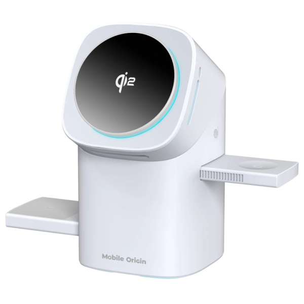 Mobile Origin 3in1 Wireless Charging Qi2 Station PW11 White