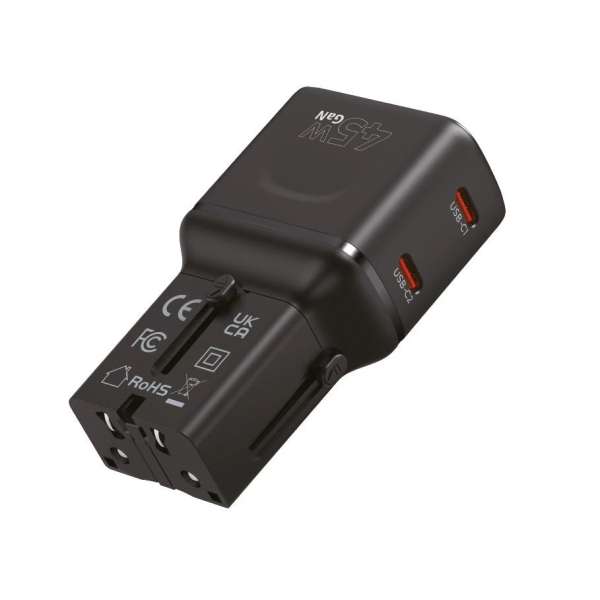 Mobile Origin 45W Travel Adapter EU/US/UK/AU PW26 Black