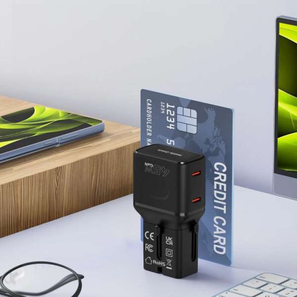Mobile Origin 45W Travel Adapter EU/US/UK/AU PW26 Black
